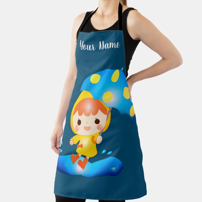 Girl Dancing Under the Rain Apron (Insitu)