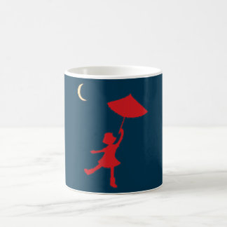 Girl dancing with her umbrella coffee mug
