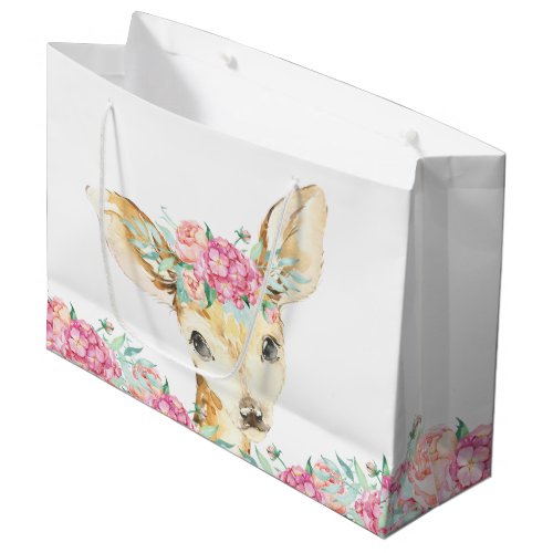 Girl Deer Baby Shower Large Gift Bag