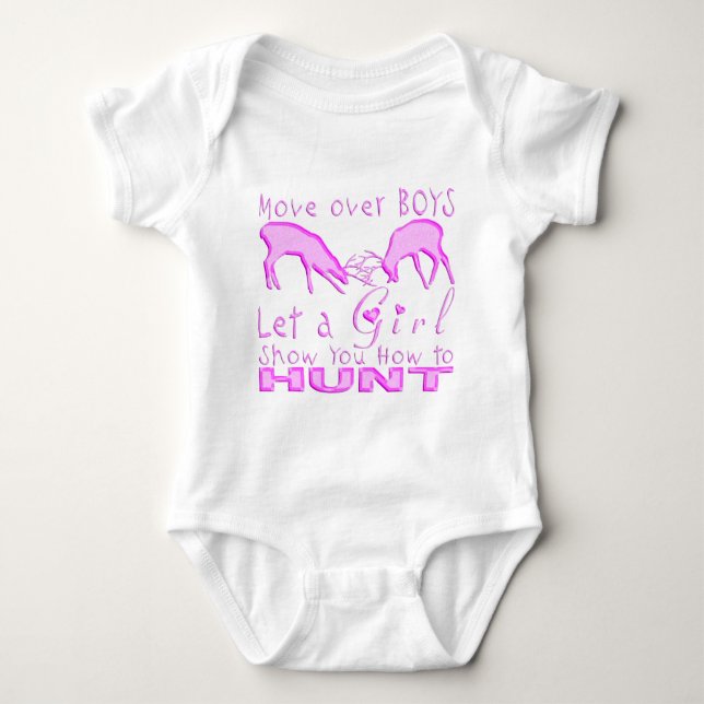 GIRL DEER HUNTING BABY BODYSUIT (Front)