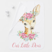 Girl Deer Personalized Baby Blanket