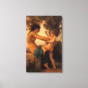 Girl Defending Herself Against Cupid by Bouguereau Canvas Print