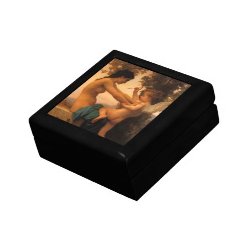 Girl Defending Herself Against Cupid by Bouguereau Keepsake Box