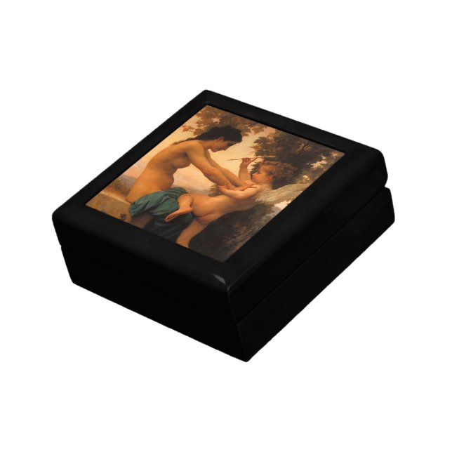 Girl Defending Herself Against Cupid by Bouguereau Keepsake Box (Side)