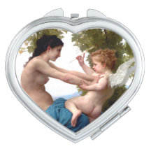 Girl Defending Herself Against Eros Cupid Painting