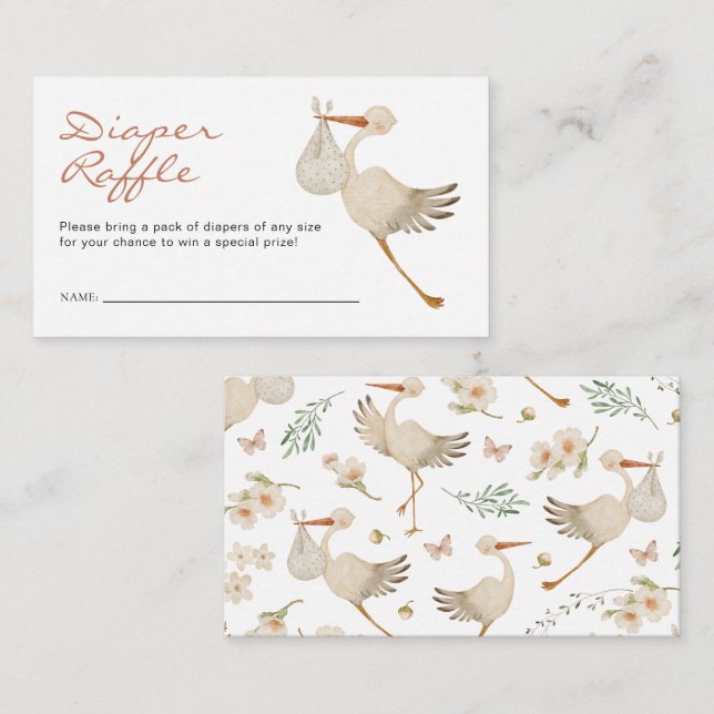 Girl Diaper Raffle Enclosure Card (Front/Back)