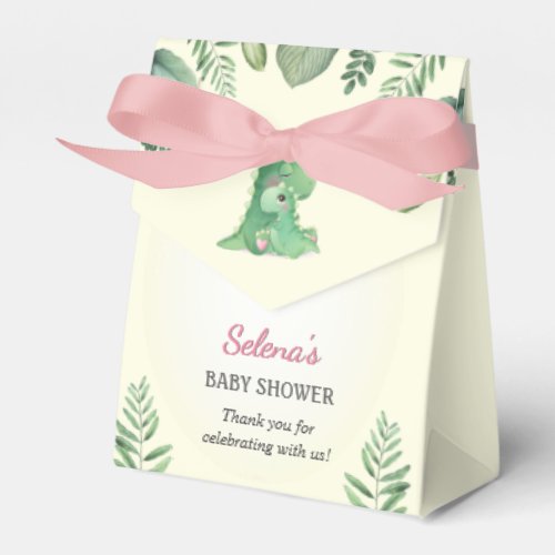 Girl Dinosaur Baby Shower Sprinkle Gift Treat Bag Favor Boxes