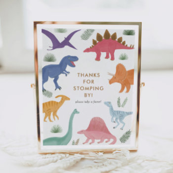 Girl Dinosaur Birthday Party Favors Sign by LittleFolkPrintables at Zazzle