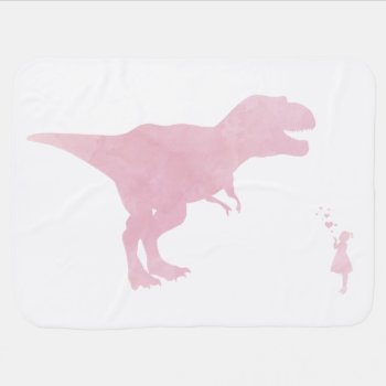 Girl Dinosaur Blanket - Baby Girl Dinosaur Nursery by BrunamontiBoutique at Zazzle
