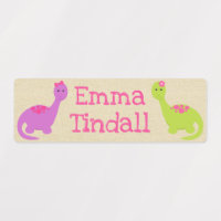 Clothing Labels for Kids - Girl Dinosaurs