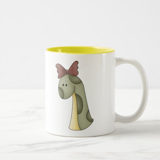 Girl Dinosaur Two-Tone Coffee Mug