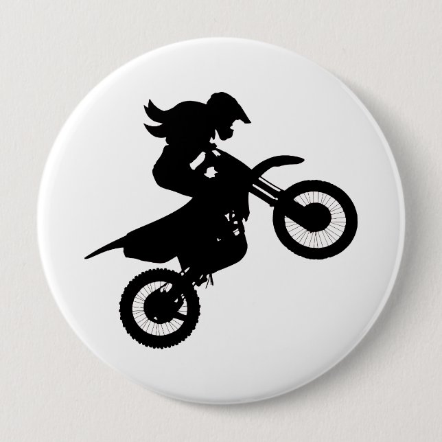 Girl Dirt Bike   Button (Front)