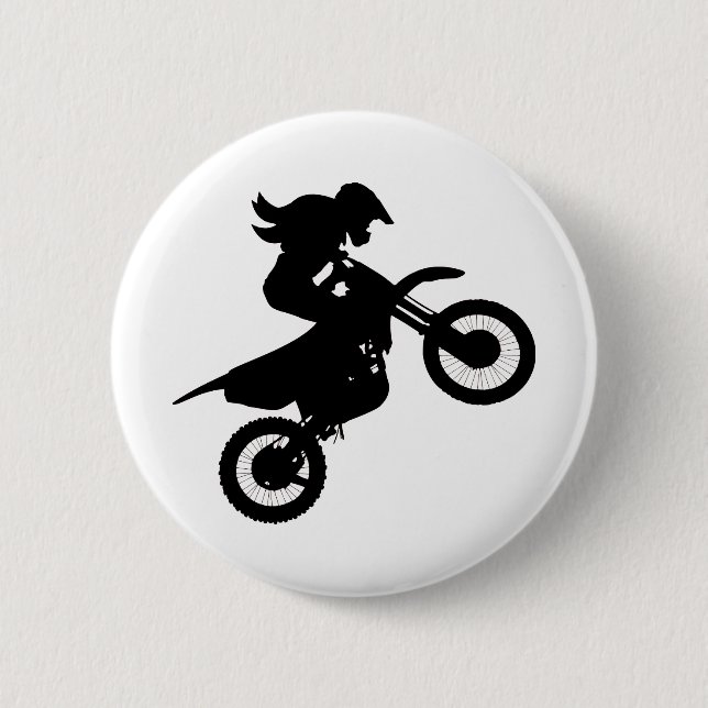 Girl Dirt Bike   Button (Front)