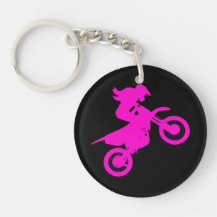 Girl Dirt Bike Keychain
