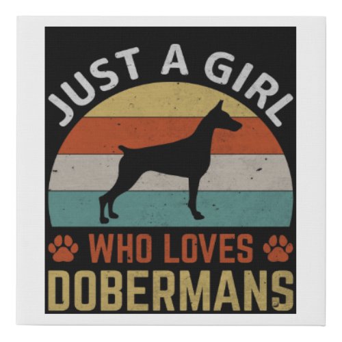 Girl Doberman Lover Canvas Print 