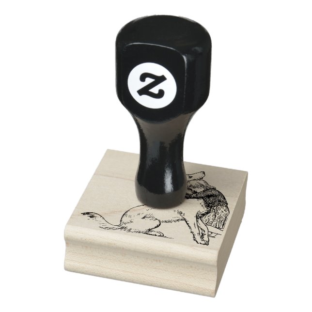 girl-dog-line-art-female-child rubber stamp (Stamp)
