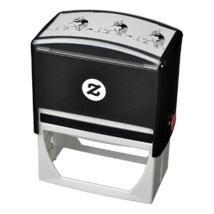 girl dog line art female child self-inking stamp