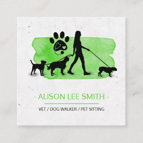 Girl Dog walker  Pet Care Sitting Business Card