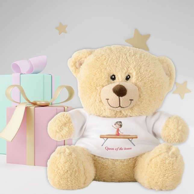Girl doing Gymnastics on a Beam Personalized Teddy Bear (Creator Uploaded)