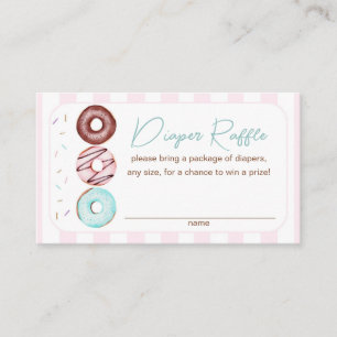 Girl Donut Baby Shower Diaper Raffle  Enclosure Card