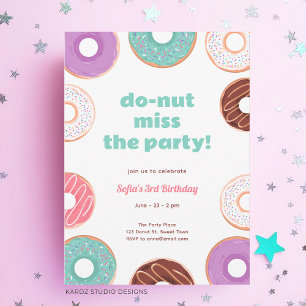 Girl donut party birthday Invitation