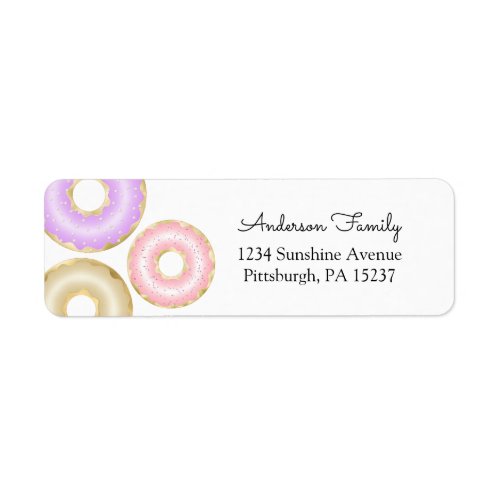 Girl Donut Return Address Label