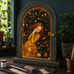 Girl Dreaming in a Field of Golden Wildflowers Tissue Paper