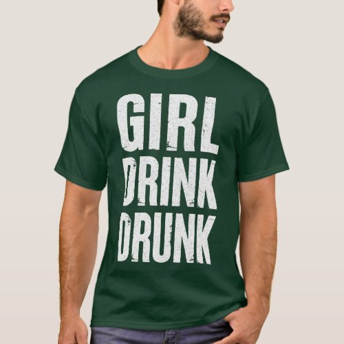 Girl Drink Drunk Retro Aesthetic 80s Humorous Desi T_Shirt