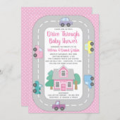 Girl Drive Through Baby Shower Invitation (Front/Back)