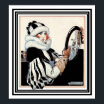 Girl Driving Car -Art Deco Print 20 x 22<br><div class="desc">Nice Art Deco Print 20 x 22</div>
