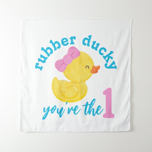 Girl Ducky Youre the One First Birthday Backdrop