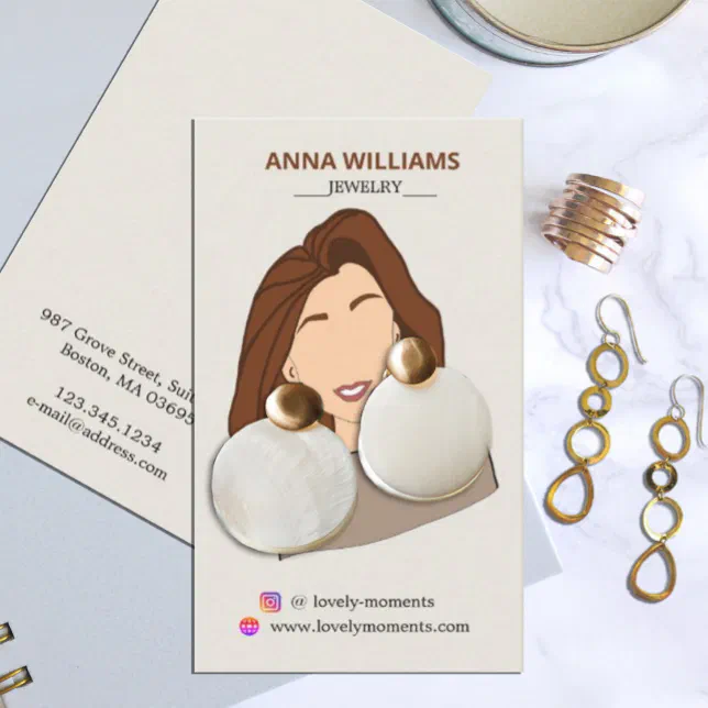 Girl Earring Display Card Zazzle