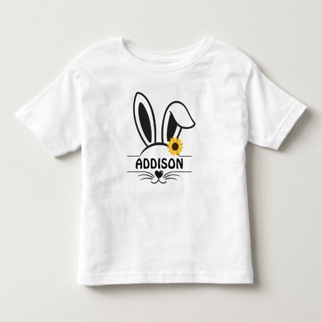 Girl Easter Bunny Face Toddler T-shirt (Front)