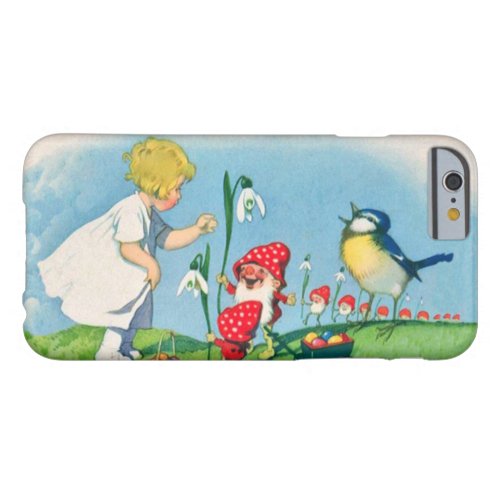 Girl Easter Lilly Gnome Elves Singing Bird Basket Barely There iPhone 6 Case