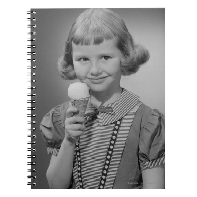 Girl Eating Ice Cream Notebook (Front)