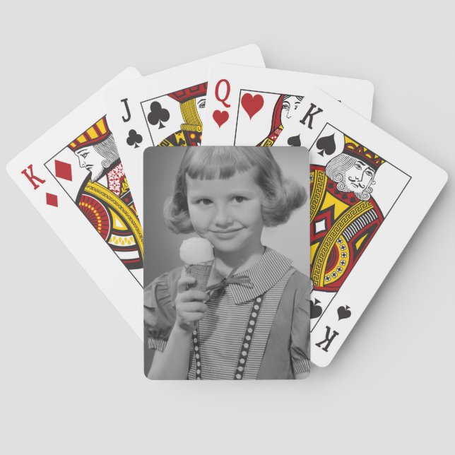 Girl Eating Ice Cream Poker Cards (Back)