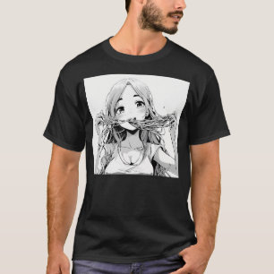 Girl Eating Spaghetti Manga T-Shirt