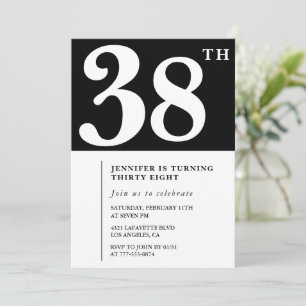 Girl Elegant 38th birthday invitation Chic Simple