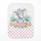 Girl Elephant Baby Burp Cloths Girl Elephant Baby Burp Cloths