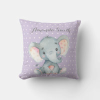 Girl Elephant Baby Purple and Gray