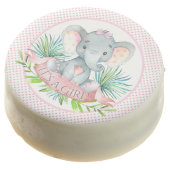 Girl Elephant Baby Shower Cookies (Angled)