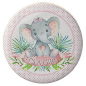 Girl Elephant Baby Shower Cookies (Front)