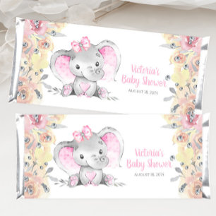 Girl Elephant Baby Shower Hershey Bar Favors