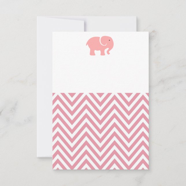Girl Elephant baby shower invitation (Front)