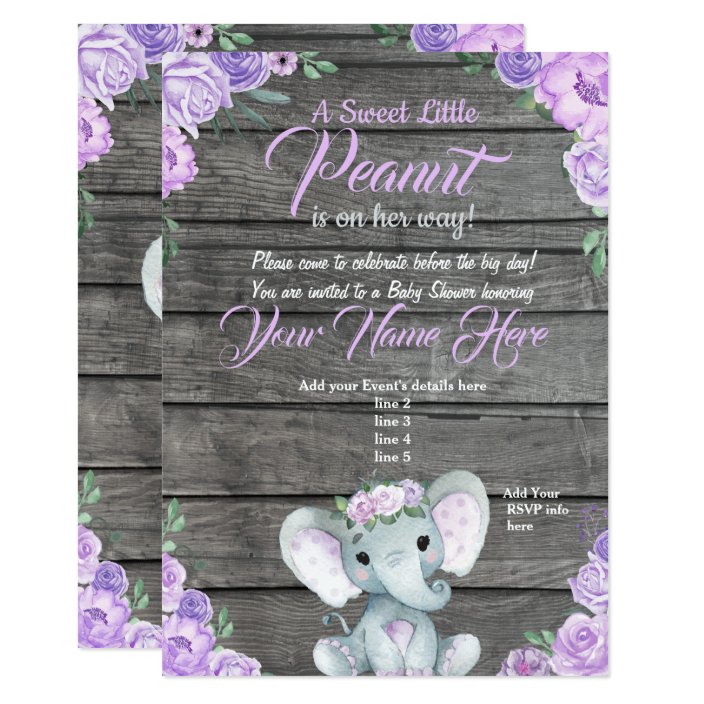 purple elephant baby shower ideas