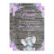 Girl Elephant Baby Shower Invitation rustic purple