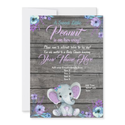 Lilac purple floral baby shower invitation Zazzle