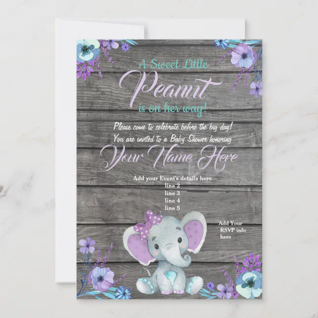 Rustic Baby Shower With Elephant Theme Girl Elephant Baby Shower
