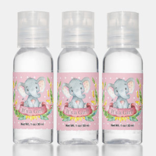 Girl Elephant Baby Shower Pink Hand Sanitizer