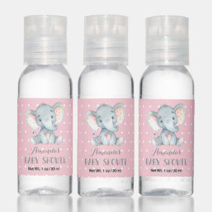 Girl Elephant Baby Shower Pink Hand Sanitizer